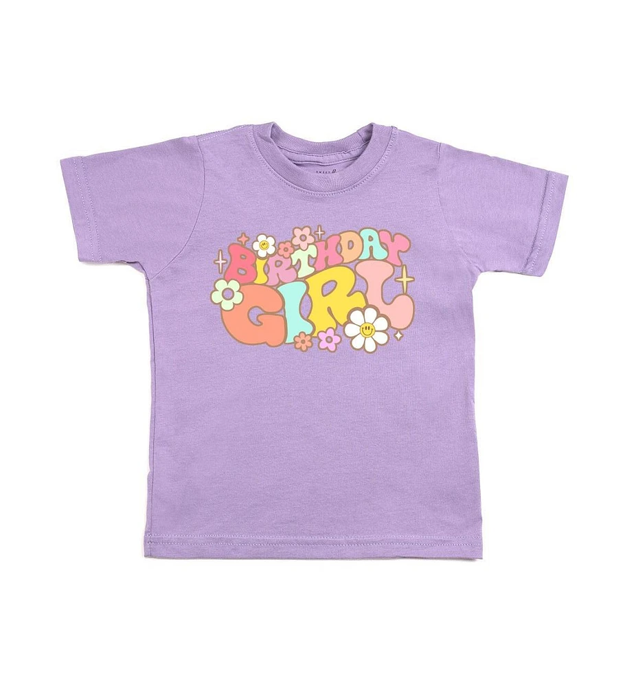 Sweet Wink Toddler Girls Groovy Birthday Short Sleeve T-Shirt