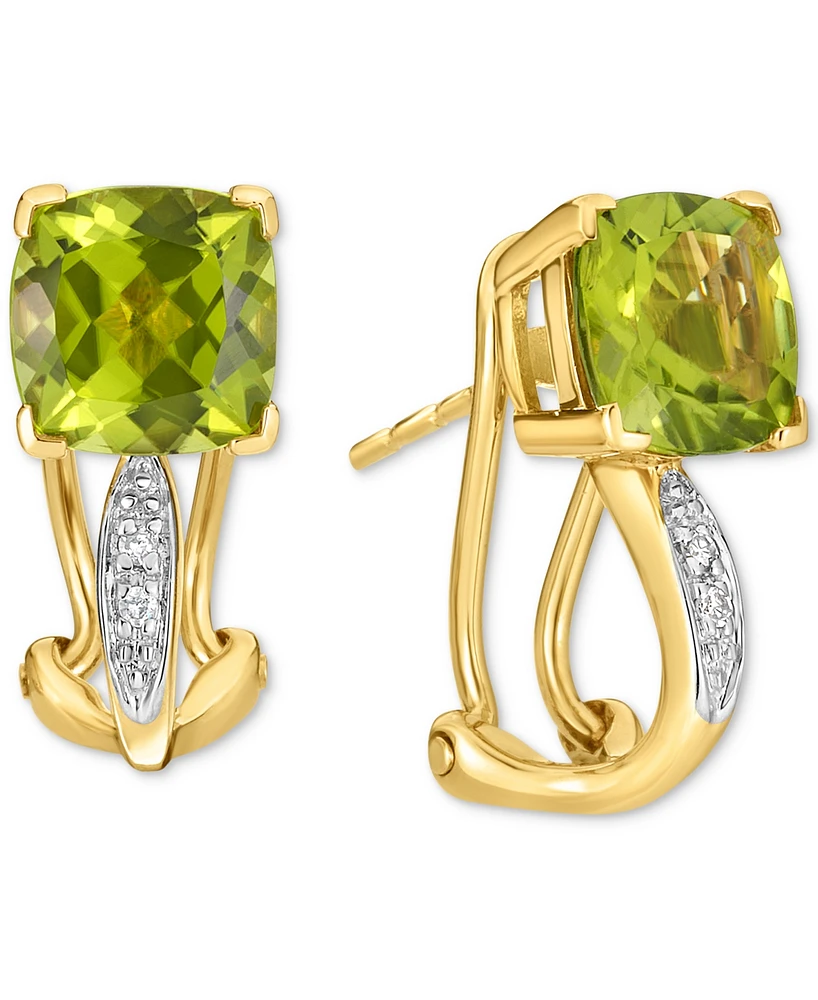 Peridot (2-1/2 ct. t.w.) & Diamond Accent Statement Earrings in 14k Gold