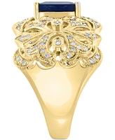 Effy Sapphire (1-1/2 ct. t.w.) & Diamond (3/8 ct. t.w.) Openwork Filigree Statement Ring in 14k Gold