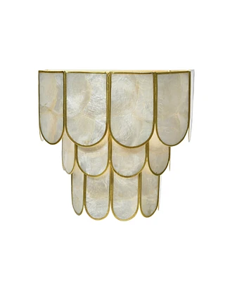 Storied Home 4-Tier Capiz and Metal Wall Sconce