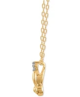 Diamond Accent Cinderella Carriage Pendant Necklace in Gold-Plated Sterling Silver, 16" + 2" extender - Gold