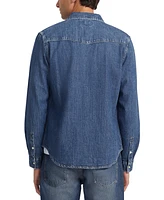 Guess Jeans Men's Slim-Fit Solid Button-Down Denim Shirt