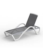 Simplie Fun Adjustable Aluminum Patio Chaise Lounge Chair