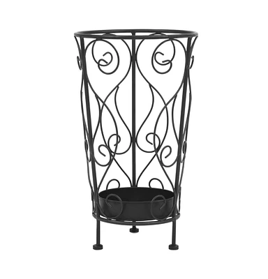 vidaXL Umbrella Stand Vintage Style Metal 10.2"x18.1" Black
