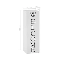 vidaXL Umbrella Stand Welcome Steel White