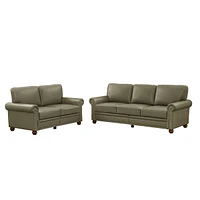 Streamdale Furniture Living Room Sofa With Storage Sofa 2+3 Sectional Grey Faux Leather