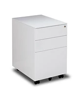 Simplie Fun Steel File Cabinet with Lock and Wheels for Legal/Letter Size