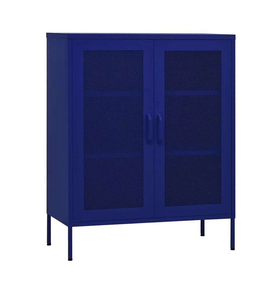 vidaXL Storage Cabinet Navy Blue 31.5"x13.8"x40" Steel