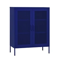 vidaXL Storage Cabinet Navy Blue 31.5"x13.8"x40" Steel