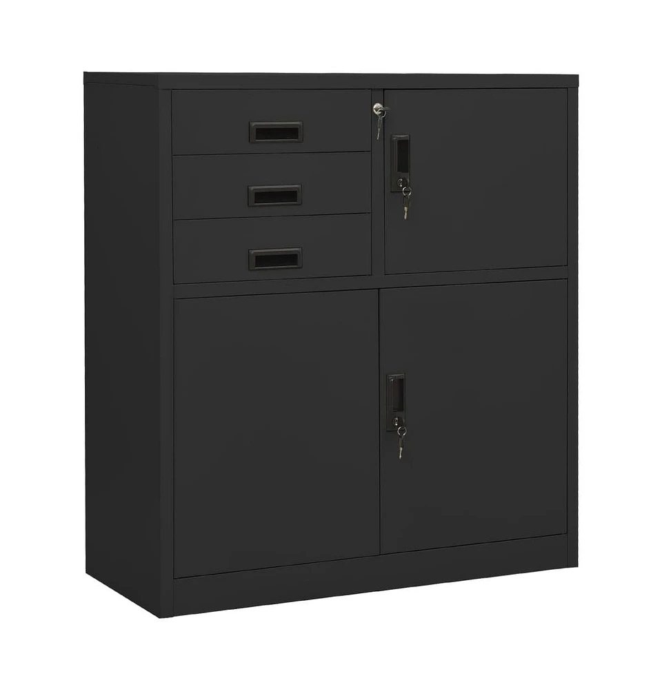 vidaXL Office Cabinet Anthracite 35.4"x15.7"x40.2" Steel