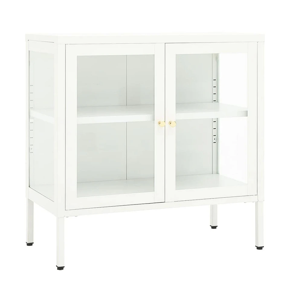 vidaXL Sideboard 27.6"x13.8"x27.6" Steel and Glass