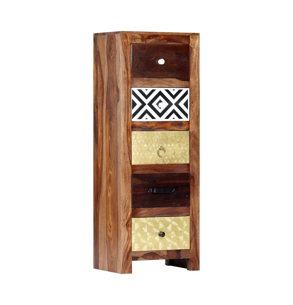 vidaXL Side Cabinet 15.7"x11.8"x43.3" Solid Sheesham Wood