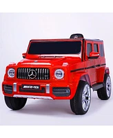 Simplie Fun 12V Mercedes-Benz G63 Kids Electric Car with Remote Control, Music, Horn & Safety Lock