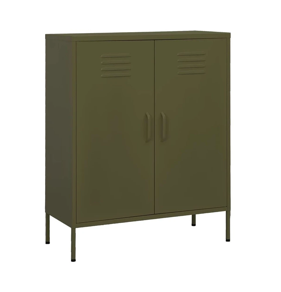 vidaXL Storage Cabinet Olive Green 31.5"x13.8"x40" Steel