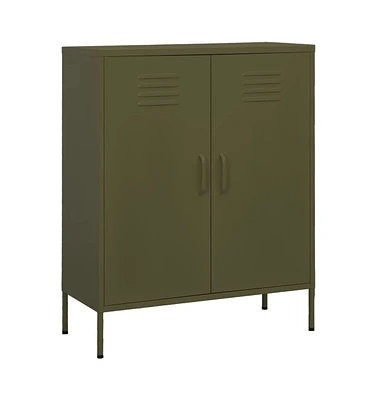 vidaXL Storage Cabinet Olive Green 31.5"x13.8"x40" Steel