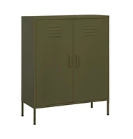 vidaXL Storage Cabinet Olive Green 31.5"x13.8"x40" Steel