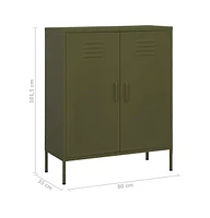 vidaXL Storage Cabinet Olive Green 31.5"x13.8"x40" Steel