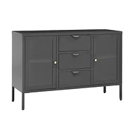 vidaXL Sideboard Anthracite 41.3"x13.8"x27.6" Steel and Tempered Glass