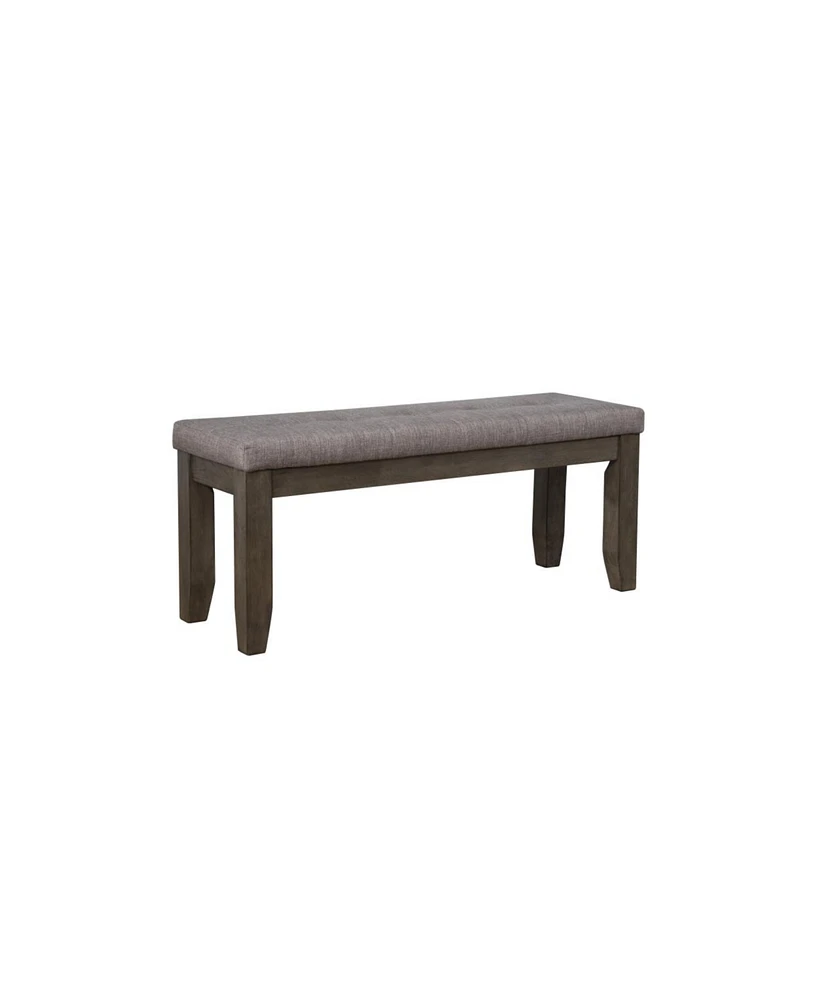 Simplie Fun 1 Piece Modern Bench Tufted Upholstery Tapered Wood Legs Bedroom Living Room Furniture Gray Linen Finish