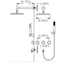 Streamdale Furniture 1.5 Gpm 10 In. Wall Mounting Dual Shower Heads In Matte