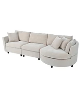 Streamdale Furniture 3 Indoor Cushioned Sofas with Curved Seats & Pillows