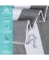 Arkwright Home Tie & Dry Beach Towel (2 Pack), 30x70 in, Soft Ring Spun Cotton, Color Options