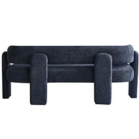 75.59" Wide Boucle Upholstery Modern Sofa For Living Room Dark Grey