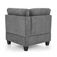 Modular L-Shaped Sectional Sofa Set, Grey Chenille