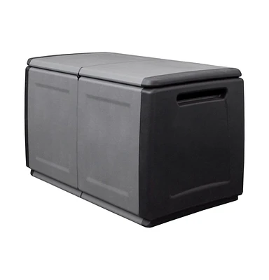 vidaXL Patio Storage Box 37.8"x20.9"x22.4" 60.8 gal Dark Gray and Black