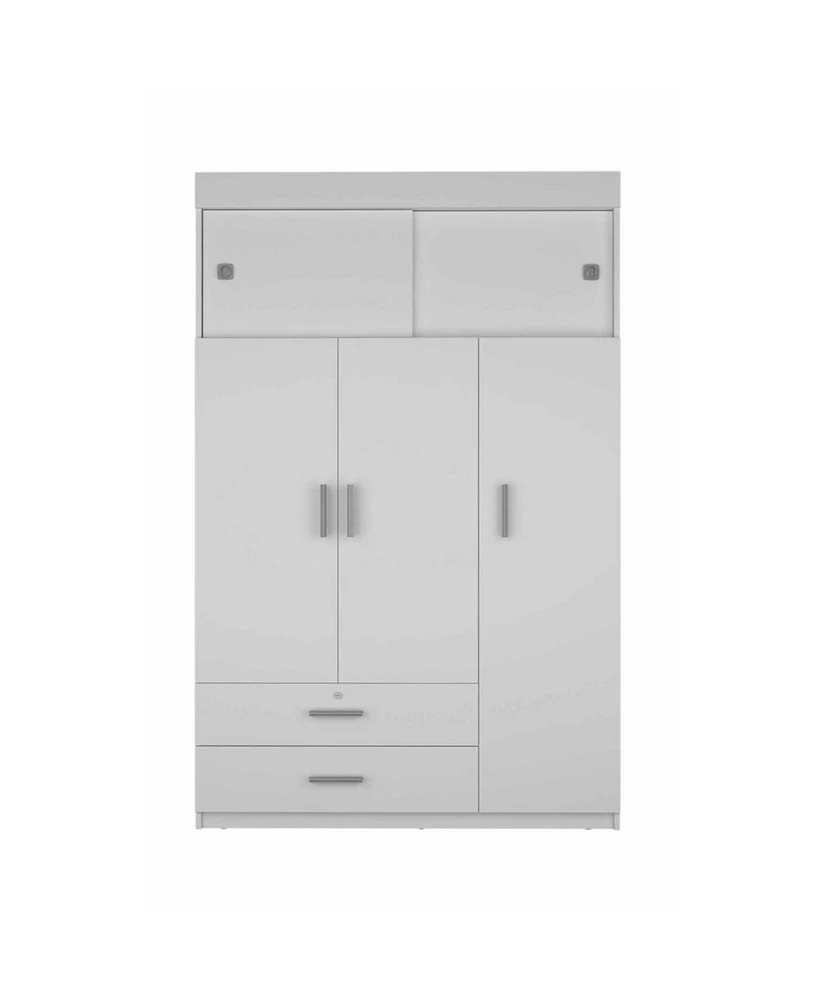 Simplie Fun Kingswood 2-Drawer Rectangle Armoire White