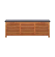 vidaXL Patio Storage Box 59.1"x19.7"x21.7" Solid Wood Eucalyptus