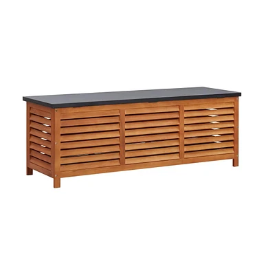 vidaXL Patio Storage Box 59.1"x19.7"x21.7" Solid Wood Eucalyptus