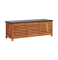 vidaXL Patio Storage Box 59.1"x19.7"x21.7" Solid Wood Eucalyptus