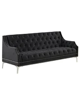 Simplie Fun 78" Modern Sofa Dutch Plush Upholstered Sofa With Metal Legs, Button Tufted Back