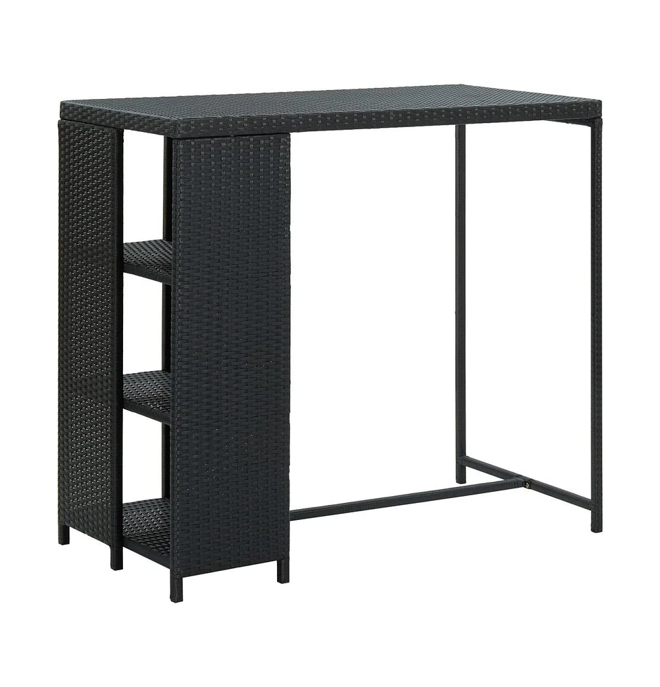 vidaXL Bar Table with Storage Rack 47.2"x23.6"x43.3" Poly Rattan