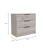 Cannon 3-Drawer Rectangle Dresser Light Grey