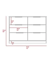 Longhill 6-Drawer Rectangle Dresser Black Wengue And Pine