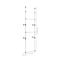 vidaXL Telescopic Wardrobe System with Rods Aluminum