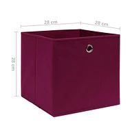 vidaXL Storage Boxes 4 pcs Non-woven Fabric 11"x11"x11" Dark Red