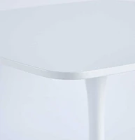 42.1" Mid-Century White Dining Table for 4-6, Round Mdf Top