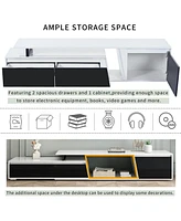 Rectangle Tv Stand, 2 Drawers, 1 Cabinet, Up to 100"