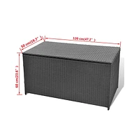 vidaXL Patio Storage Box 47.2"x19.7"x23.6" Poly Rattan