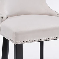 Set of 8 Contemporary Velvet Wing-Back Barstools