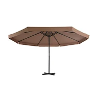 vidaXL Outdoor Parasol with Aluminum Pole 196.9" Taupe