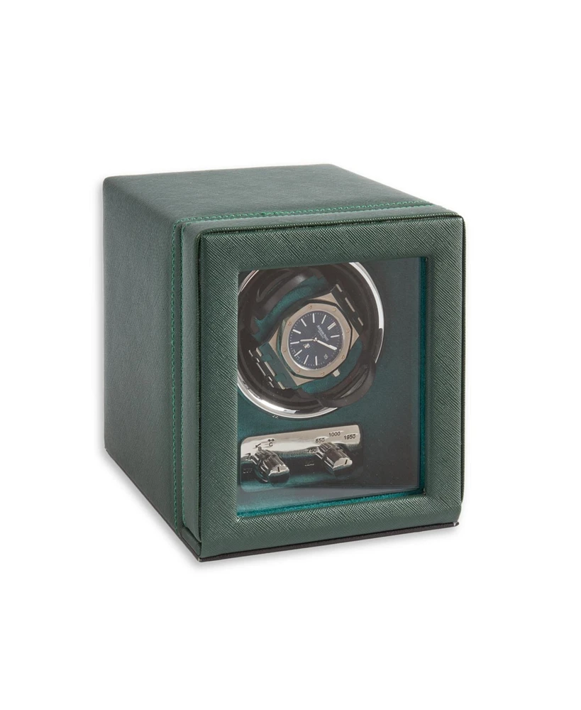 Bey-Berk Twelve Watch Winder and Six Watch Storage, Burlwood Finish