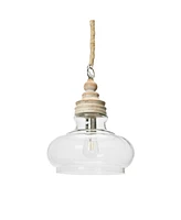 Storied Home Distressed Mango Wood Ceiling Light Cream and Natural