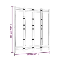 vidaXL Folding 4-Panel Room Divider 63" Bamboo and Canvas
