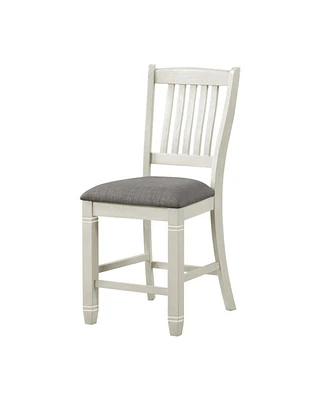 Simplie Fun 2 Antique White Finish Wood Counter Height Chairs