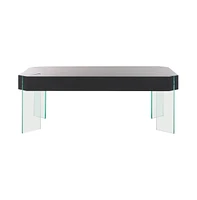 Safavieh Katelyn Rectangular Contemporary Glass Leg Coffee Table