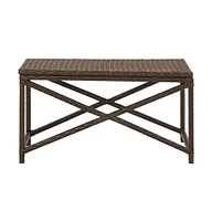 vidaXL Patio Bench 31.5" Poly Rattan Brown